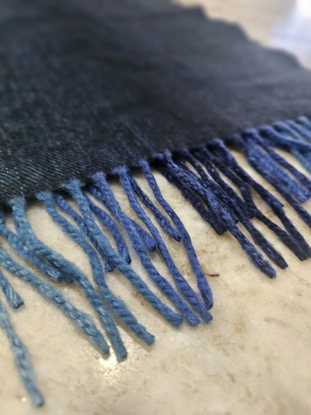 100% Cashmere Blue Men's Scarf - Made in Scotland